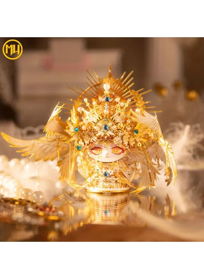 Devil Cat 3D Metal Puzzle Toy Gothic Design Golden Red Accents Educational Gift - Image 2